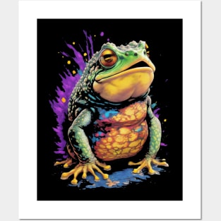 Toad lots of color splash purple green nature lovers Posters and Art